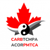 CARB-TCMPA logo with a yin yang symbol on top of a Canadian maple leaf